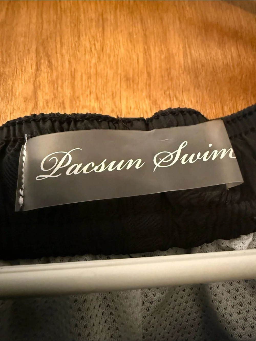 Men’s PacSun Black Swim Trunks with White Drawstring